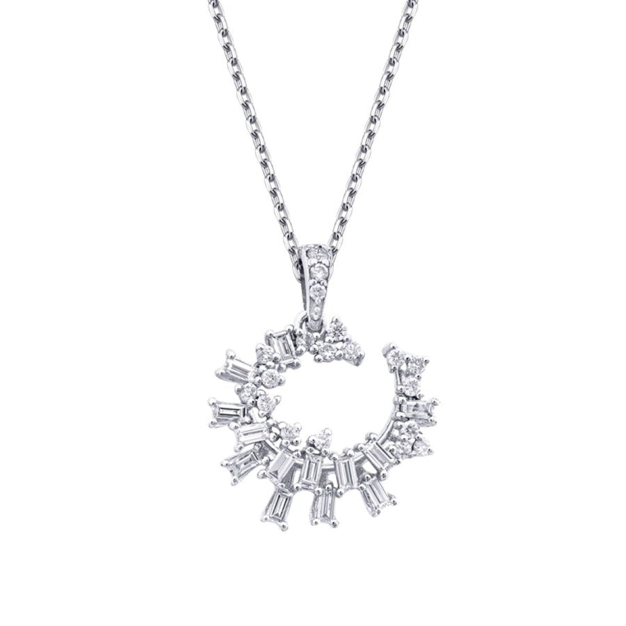 0,34 Carat Diamond Trend Baguette Necklace