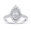 0,65 Carat Diamond Baguette Pear Ring