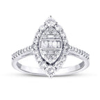 0,65 Carat Diamond Baguette Pear Ring
