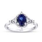 1,25 Carat Diamond Oval Sapphire Ring