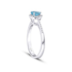 0,67 Carat Diamond Blue Topaz Heart Ring