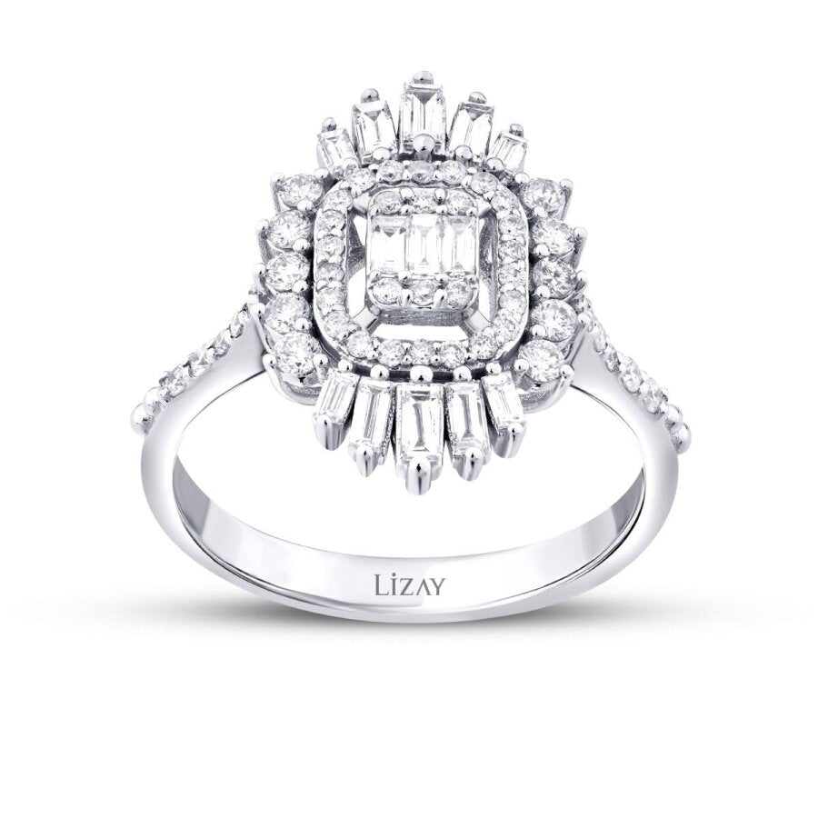 0,68 Carat Diamond Baguette Trend Ring