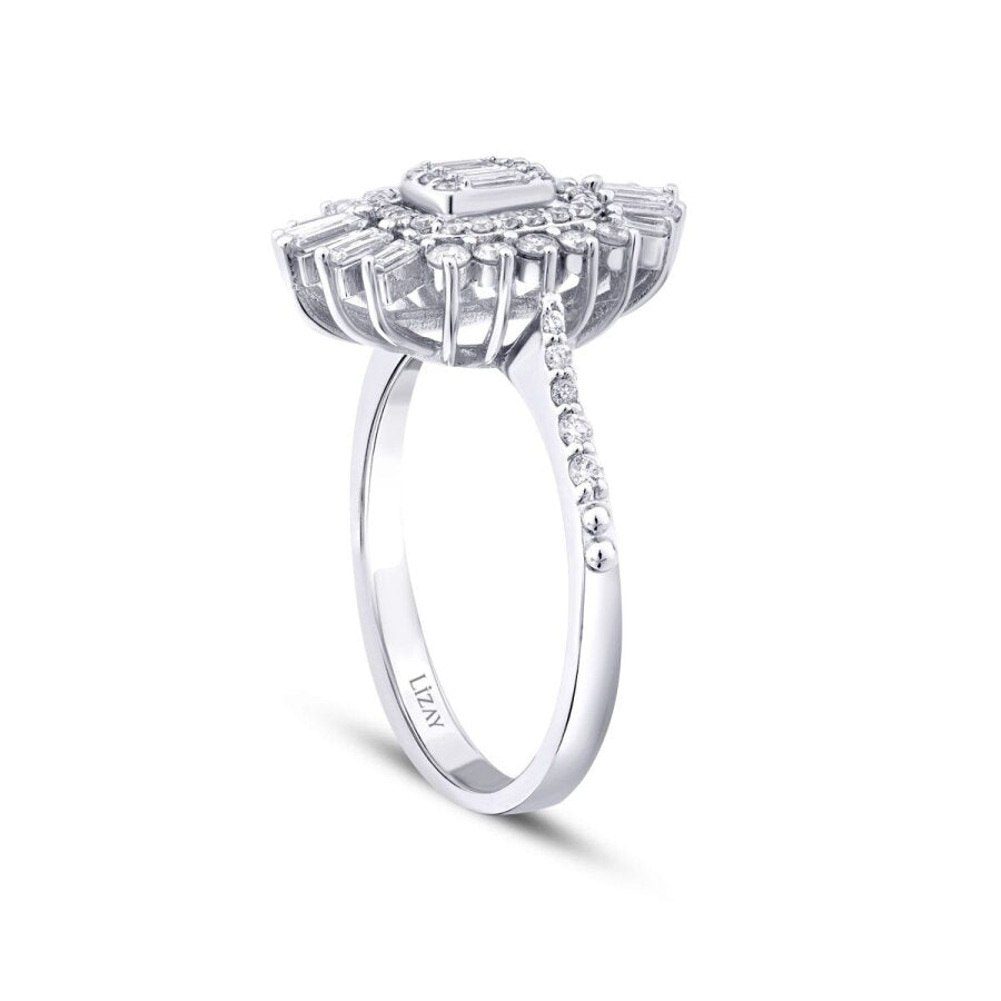 0,68 Carat Diamond Baguette Trend Ring