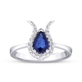 0,72 Carat Diamond Sapphire Ring