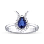0,72 Carat Diamond Sapphire Ring