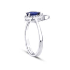 0,72 Carat Diamond Sapphire Ring