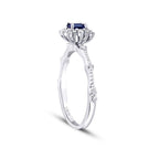 0,47 Carat Diamond Sapphire Ring