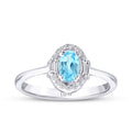 0.67 Carat Diamond Blue Topaz Baguette Ring