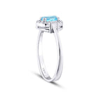 0,67 Carat Diamond Blue Topaz Baguette Ring