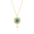 Gold Lucky Charm Green Trend Necklace