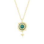 Gold Lucky Charm Green Trend Necklace