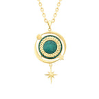 Gold Lucky Charm Green Trend Necklace