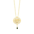 Gold Enamel Elibelinde Motif Necklace