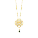 Gold Enamel Elibelinde Motif Necklace