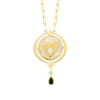 Gold Enamel Elibelinde Motif Necklace