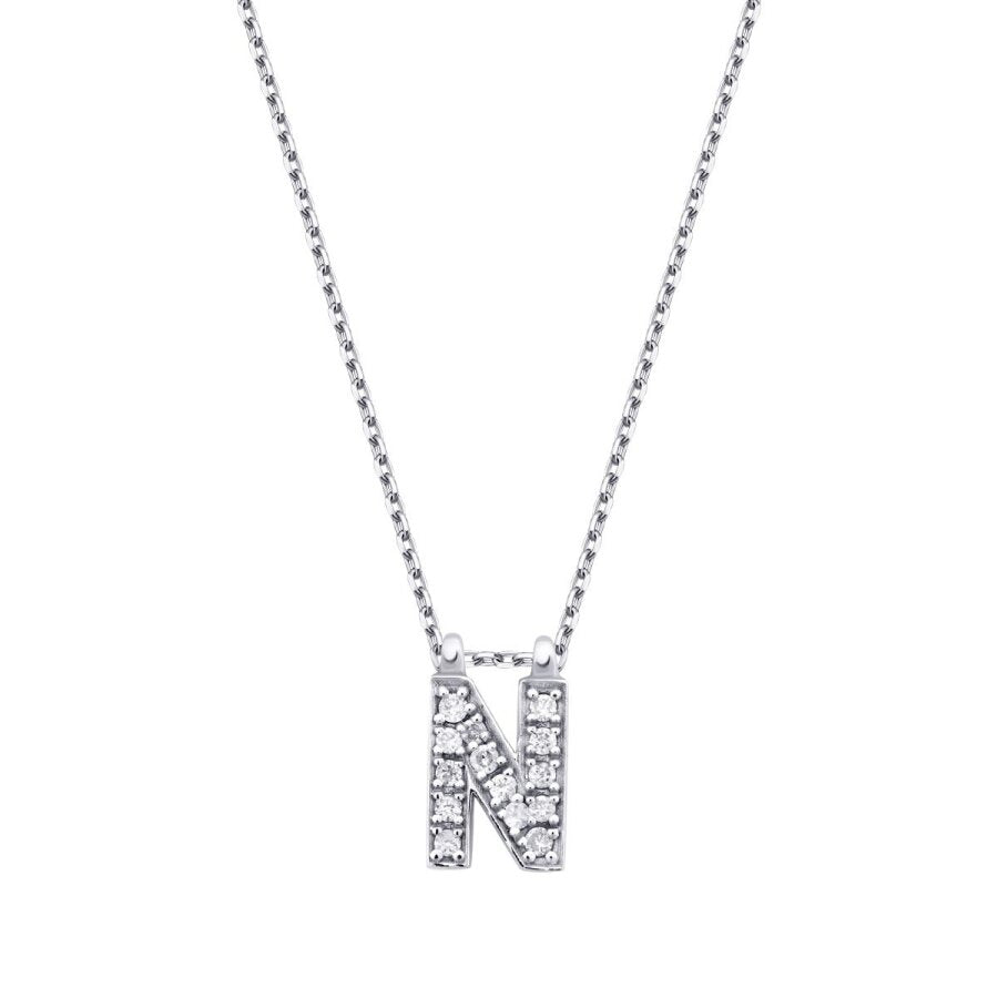 0,07 Carat Diamond N Letter Necklace