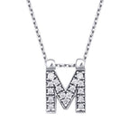 0,08 Carat Diamond M Letter Necklace