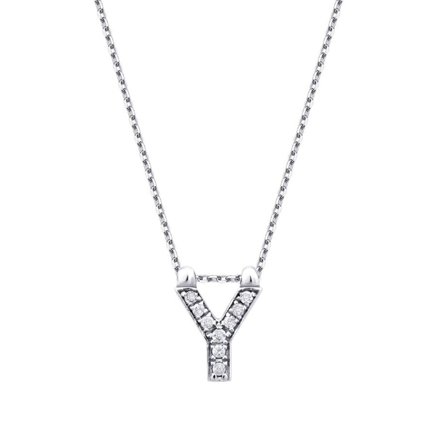0,05 Carat Diamond Y Letter Necklace