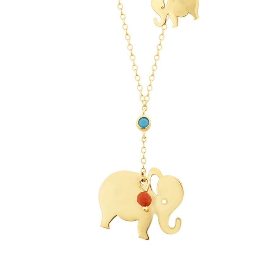 Gold Elephant Trend Necklace