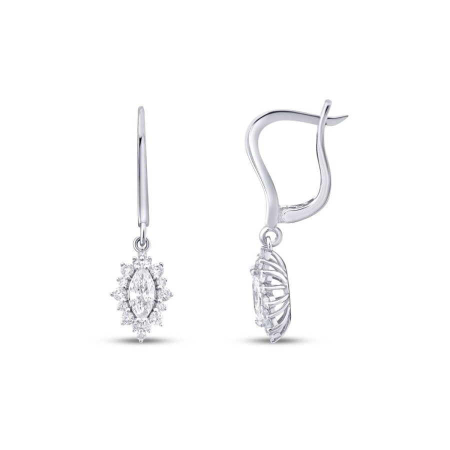 0,88 Carat Diamond Marquise Earrings