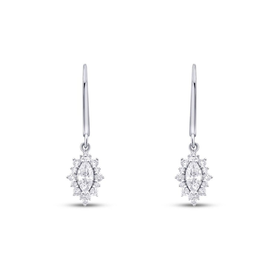 0,88 Carat Diamond Marquise Earrings