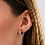 0,82 Carat Diamond Pear Sapphire Earrings