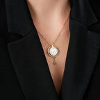 Gold Enamel Elibelinde Motif Necklace