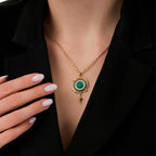 Gold Lucky Charm Green Trend Necklace