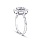 0,43 Carat Diamond Baguette Flower Ring