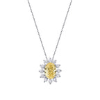 1,51 Carat Diamond Fancy Oval Necklace
