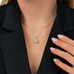 1,51 Carat Diamond Fancy Oval Necklace
