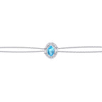 0,63 Carat Diamond Baguette Blue Topaz Bracelet