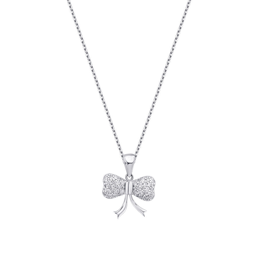0,18 Carat Diamond Bow Necklace