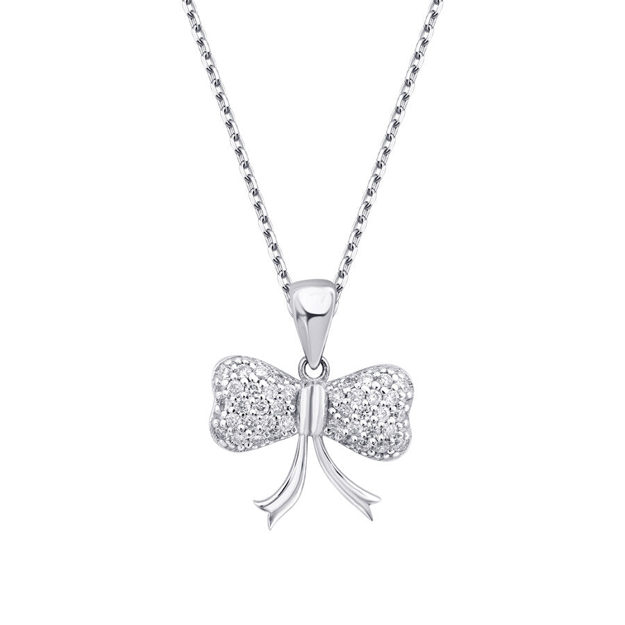 0.18 Carat Diamond Bow Necklace