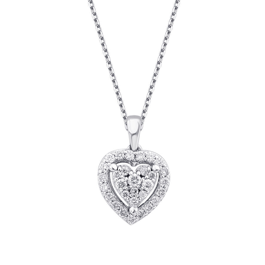 0.22 Carat Diamond Heart Necklace