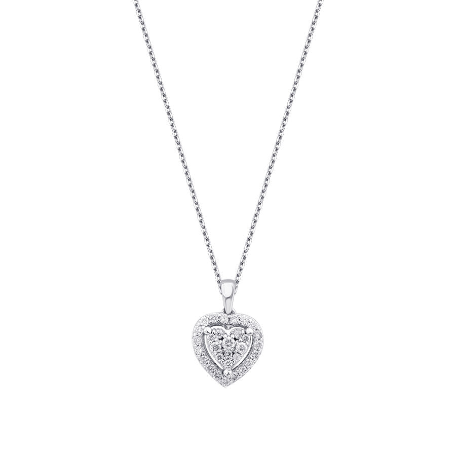 0.22 Carat Diamond Heart Necklace