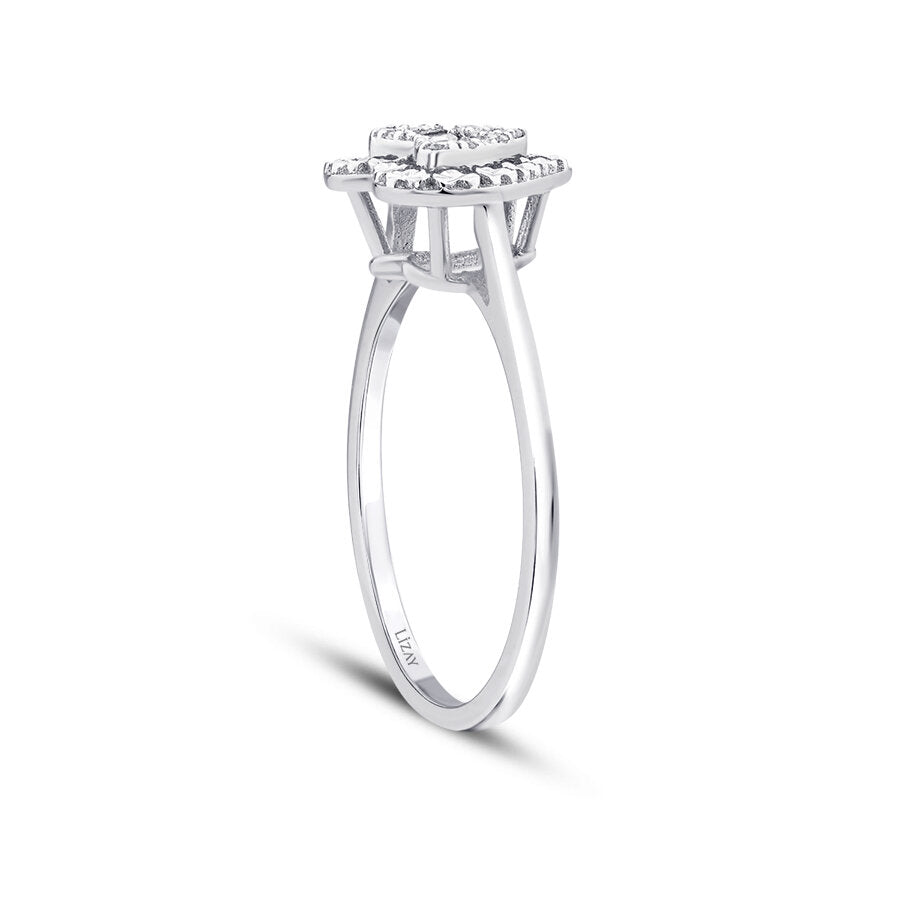 0,10 Carat Diamond Baguette Heart Ring