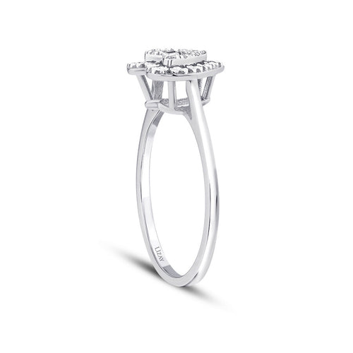 0.10 Carat Diamond Baguette Heart Ring