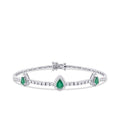 2,45 Carat Diamond Pear Emerald Bracelet