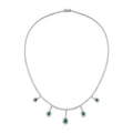 5,80 Carat Diamond Pear Emerald Necklace
