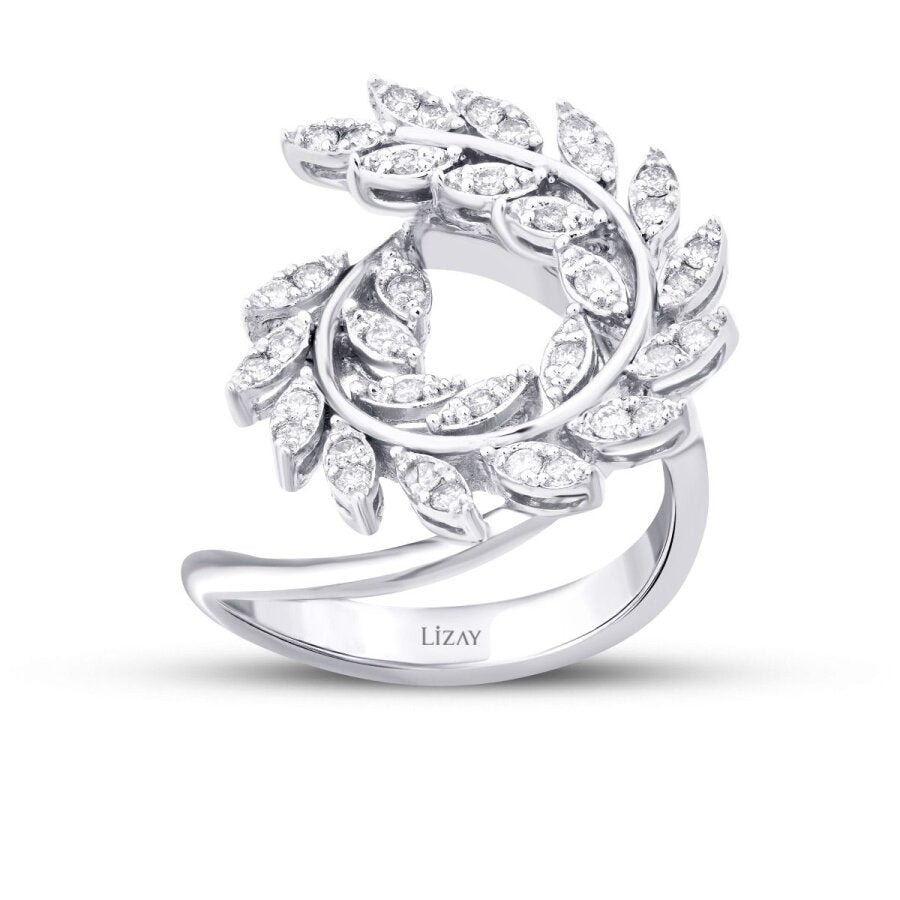 0,52 Carat Diamond Leaf Trend Ring