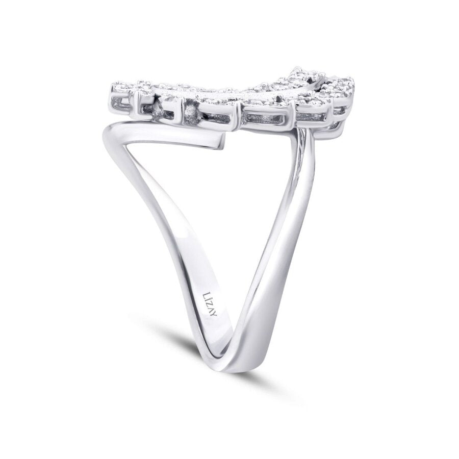 0,52 Carat Diamond Leaf Trend Ring