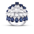 8,09 Carat Diamond Pear Sapphire Trend Ring