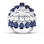 8,09 Carat Diamond Pear Sapphire Trend Ring
