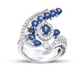 2,71 Carat Diamond Pear Sapphire Trend Ring