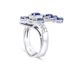 2,71 Carat Diamond Pear Sapphire Trend Ring