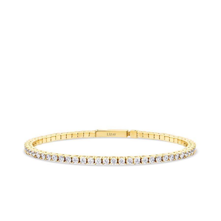 Gold Tennis Clasp Bracelet