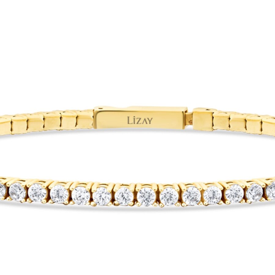 Gold Tennis Clasp Bracelet