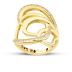 Gold Stone Geometric Trend Ring
