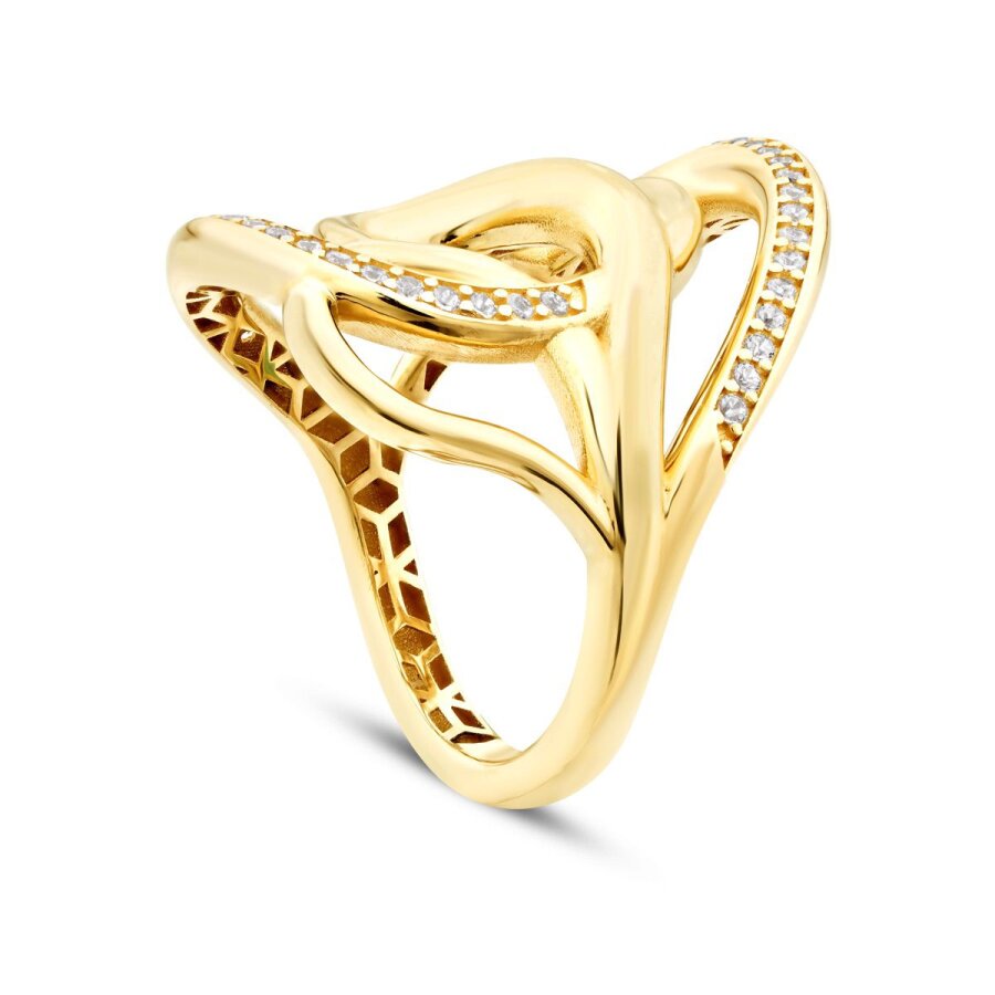 Gold Stone Geometric Trend Ring